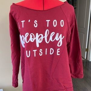 Off the shoulder graphic sweat shirt